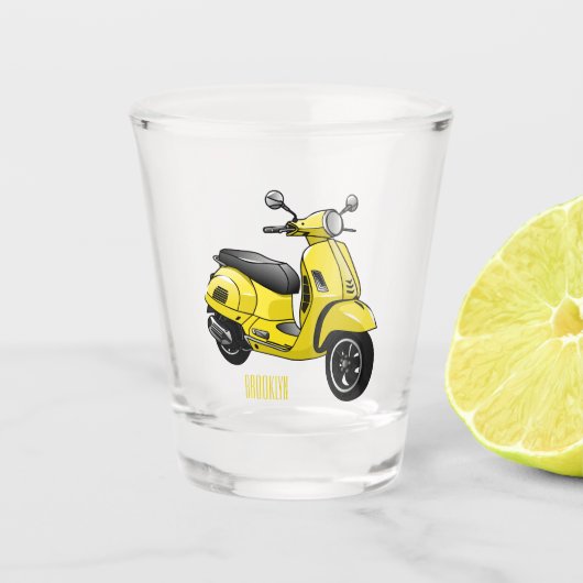 Verre A Shot Illustration d'une moto cyclable (Devant)