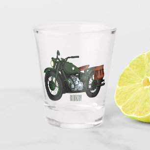 Verre A Shot Illustration d'une moto de croiseur militaire