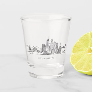 Verre A Shot Illustration minimaliste de la skyline de Los Ange