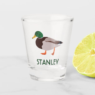 Verre A Shot Illustration réaliste de Mallard Duck Personnalisé