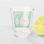 Verre A Shot Illustration végétale de caricature à l'ail mignon (Dos)