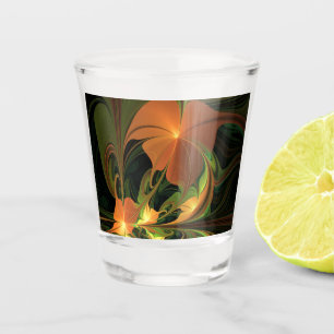 Verre A Shot Imaginaire Plante Abstrait rouille verte Brown fra
