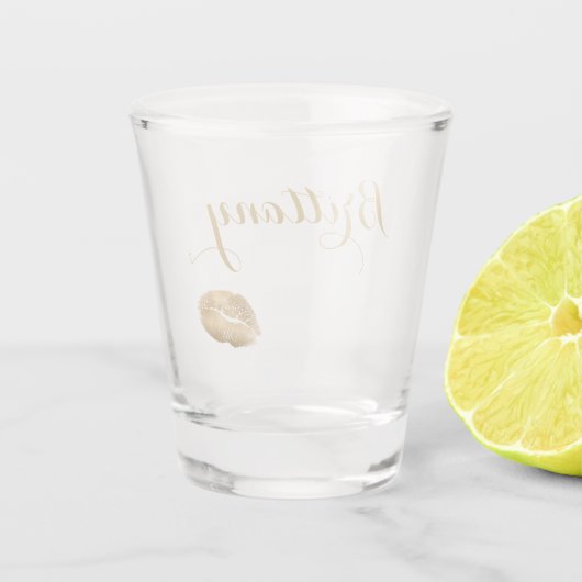 Verre A Shot Impression de lèvres Baiser D'Or (Dos)