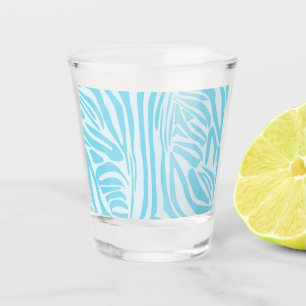 Verre A Shot Imprimé Zèbre Bleu et Blanc Gras