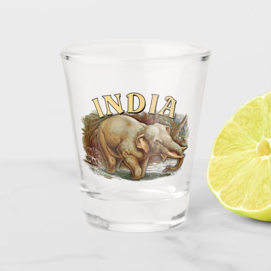 Verre A Shot Inde Faune - Eléphant Indien (Devant)