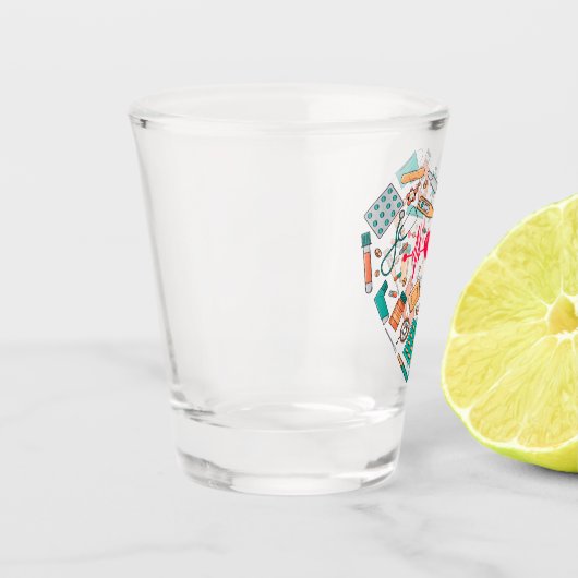 Verre A Shot Infirmière Infirmière Outil Coeur (Gauche)