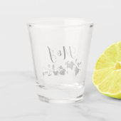 Verre A Shot Initiales de couple simple Script Ivy Mariage (Dos)