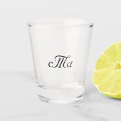 Verre A Shot Initiales de monogramme mariage couple (Devant)