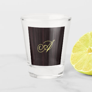 Verre A Shot Initiales manuscrites en bois Motif