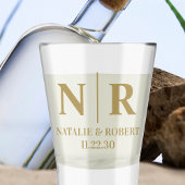 Verre A Shot Initiales mariage Monogramme Et Groom