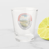 Verre A Shot Insigne d'art de voyage de l'Arkansas (Dos)