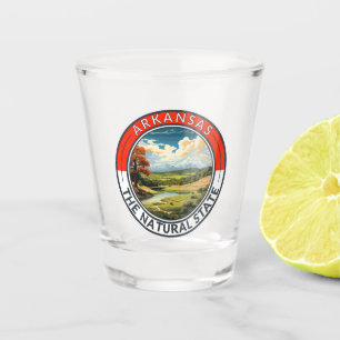 Verre A Shot Insigne d'art de voyage de l'Arkansas