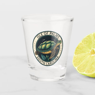 Verre A Shot Insigne de tortue de l'île de Palms en Caroline du