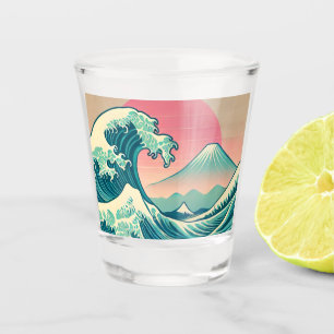 Verre A Shot Interprétation moderne de la Grande Vague