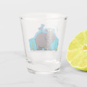 Verre A Shot Ippopotame drôle mignon avec dessin animé d'oiseau (Dos)