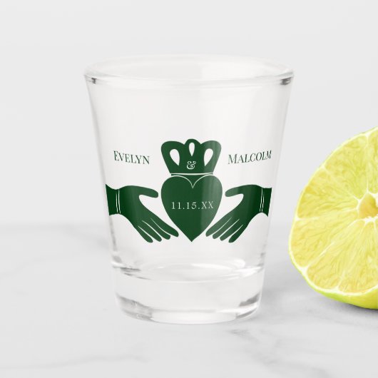 Verre A Shot Irlandais Claddagh Ring Simple Graphic Green Maria (Devant)