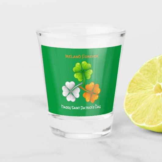 Verre A Shot Irlande Un Shamrock toujours chanceux (Devant)