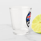 Verre A Shot Islande Code du pays Coeur du drapeau, ISL (Gauche)
