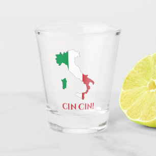 Verre A Shot Italie Carte Drapeau Italien Cin Cin Cin Bravo