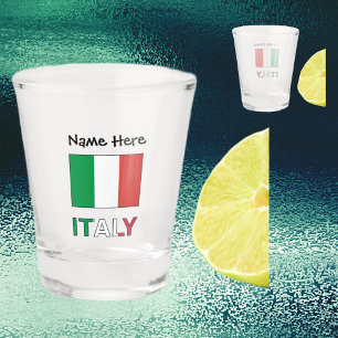 Verre A Shot Italie et drapeau italien avec votre nom