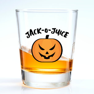 Verre A Shot Jack-o'-lantern Juice Halloween Citrouille Pun Jok