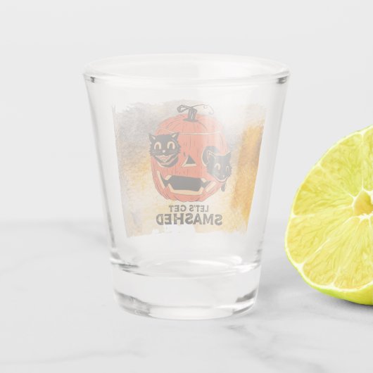 Verre A Shot Jack O'Lantern avec des chats noirs - On se casse (Dos)