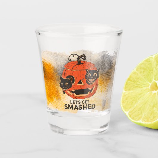 Verre A Shot Jack O'Lantern avec des chats noirs - On se casse (Devant)