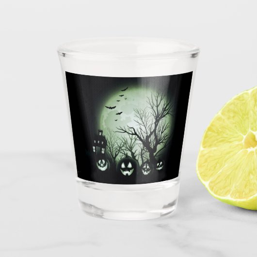 Verre A Shot Jack O'Lanterns La Nuit (Devant)