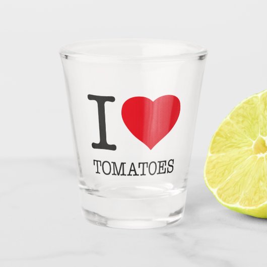 VERRE A SHOT J'ADORE LES TOMATES (Devant)