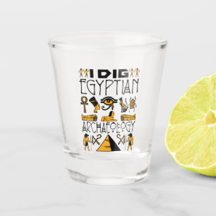 Verre A Shot J'Ai Creusé L'Archéologie Égyptienne Ancien Amoure