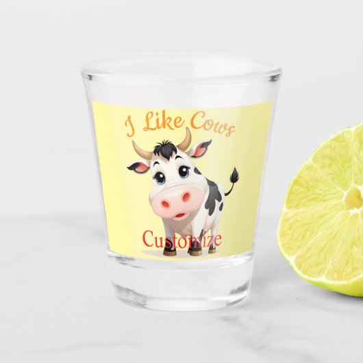 Verre A Shot J'Aime Cows Art Thunder_Cove (Devant)