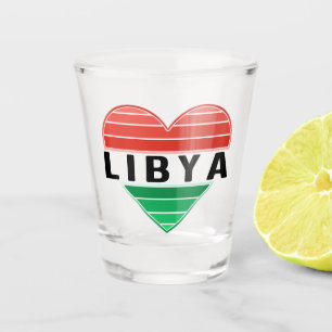 Verre A Shot J'aime la Libye, le coeur libyen