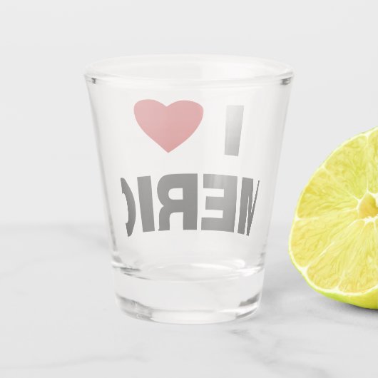 Verre A Shot J'aime l'Amérique (Dos)