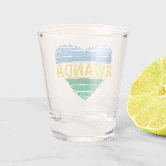 Verre A Shot J'aime le Rwanda, le coeur rwandais rwandais (Dos)