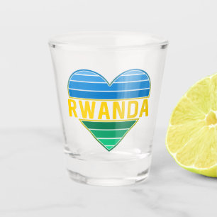 Verre A Shot J'aime le Rwanda, le coeur rwandais rwandais