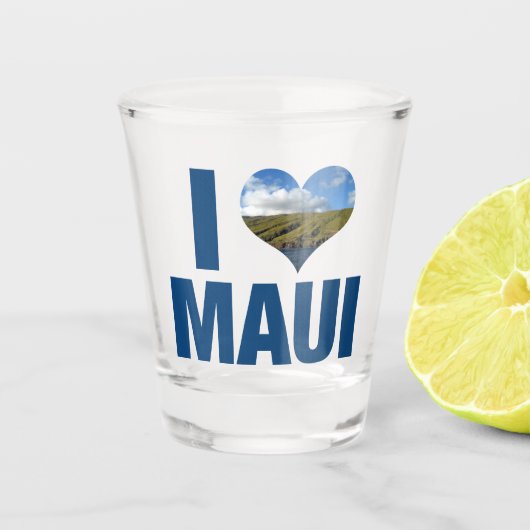 Verre A Shot J'Aime Maui Hawaii Vacances Hawaiiennes mignonnes (Devant)