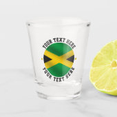 Verre A Shot Jamaïcain Round Text Drapeau jamaïcain (Devant)