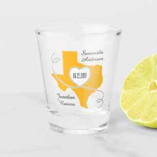 Verre A Shot Jaune Texas Curling Ribbon Mariage Date