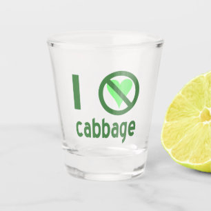 Verre A Shot Je déteste le texte vert du chou