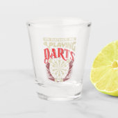 Verre A Shot Je préfère jouer aux fléchettes - Drôle Dart Playe (Devant)
