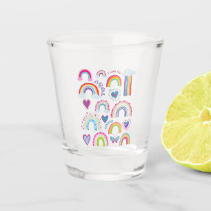 Verre A Shot Je t'aime 사 랑 해 요 en Coréen Rainbow and H