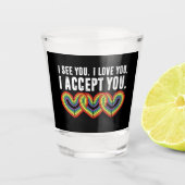 Verre A Shot Je T'Aime Je T'Accepte Rainbow LGBTQ (Devant)