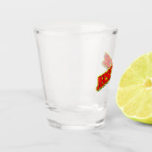 Verre A Shot Jersey de bande dessinée rouge et jaune (Gauche)