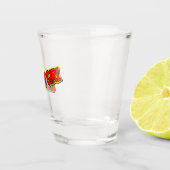 Verre A Shot Jersey de bande dessinée rouge et jaune (Droite)