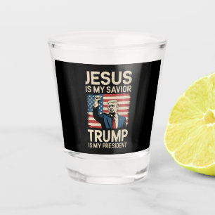 Verre A Shot Jésus est mon sauveur Trump est mon président 47 É