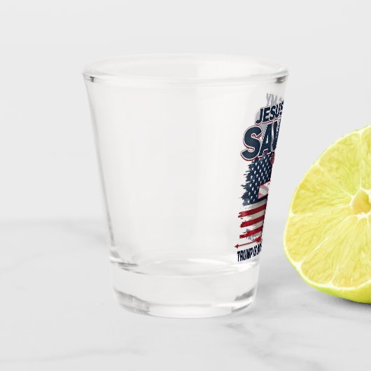 Verre A Shot Jésus est mon sauveur Trump est mon président drôl (Gauche)