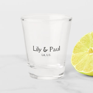 Verre A Shot Jeu sur ajouter le nom du couple lieu de la fête d