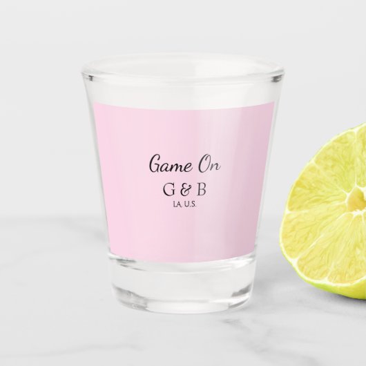 Verre A Shot Jeu sur ajouter nom de couple lieu de fête de mari (Devant)