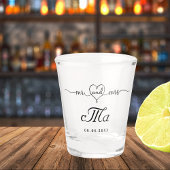 Verre A Shot Jeunes mariés Mr Mme partie de mariage à monogramm