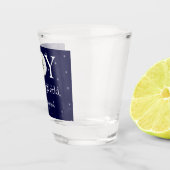 Verre A Shot Joie nautique Sandollar Bleu Blanc Noël (Droite)